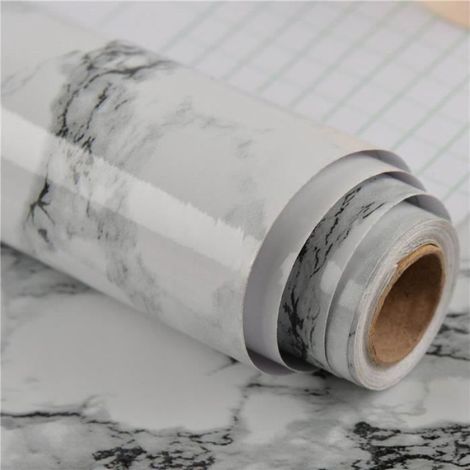 PVC de marbre Papier auto-adhésif Imperméable à l'huile Autocollant de porte de table pour meubles Cuisine 60 x 100 cm, Vert (1/4)
