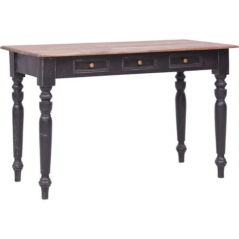 vidaXL Bureau avec 3 tiroirs 117x57x75 cm bois d'acajou massif (1/5)