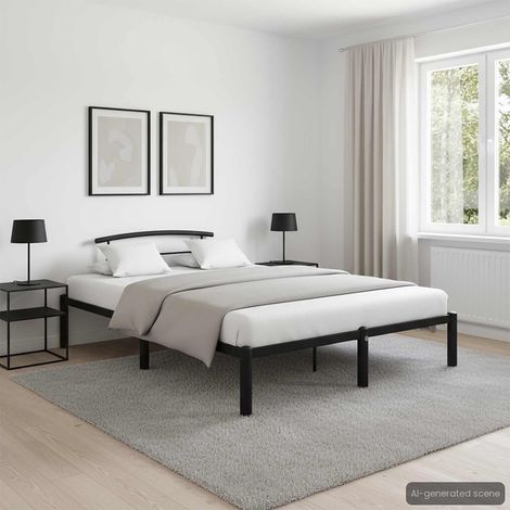 vidaXL Cadre de lit sans matelas noir métal 160x200 cm (1/5)