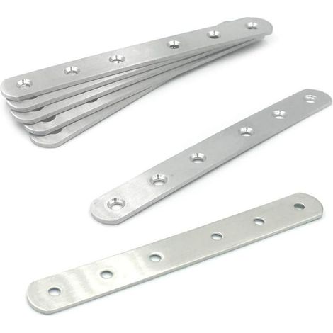 6 Pièces 164x20 Mm Support Plat Renfort Plat Acier Inoxydable Équerres Plates Support Pour La Fixation De Meubles (1/5)