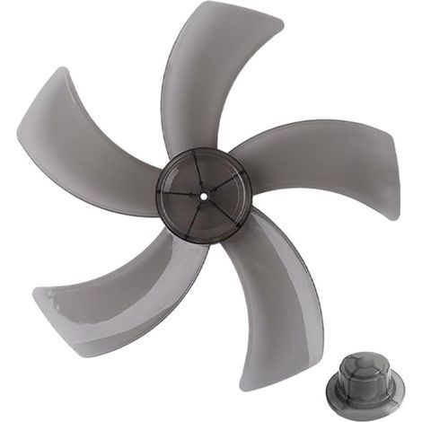 Pales de rechange pour ventilateurs sur pied de 30 cm (12 pouces) - cinq pales, faible bruit - faciles à nettoyer (noires) (1/5)