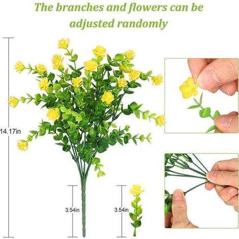 Fleurs artificielles - Unbrand - Lot de 15 bouquets - Résistantes aux UV - 5 couleurs vives - Hauteur 35-40 cm (1/5)