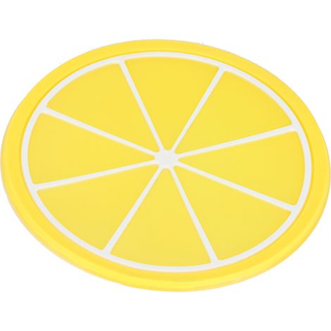 Dessous de verre en forme de fruit, set de table, support pour tasse/boisson en silicone, accessoires de cuisine, citron (1/5)