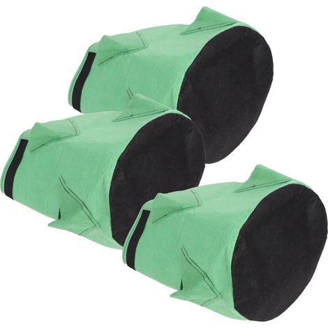 3 Pièces Sacs de Culture en Feutre pour Fraises, 6 Troux, 26 Litres/7 Gallons, Vert - Plantation Jardin (1/5)