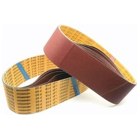 Bande Abrasive 100X915 mm- Grains 240/60/80/120/150/240/400Bande de Ponceuse pour le Ponçage, le Polissage et le Dépoussiérage, Idéale pour le Bois (12 Pièces) (1/4)