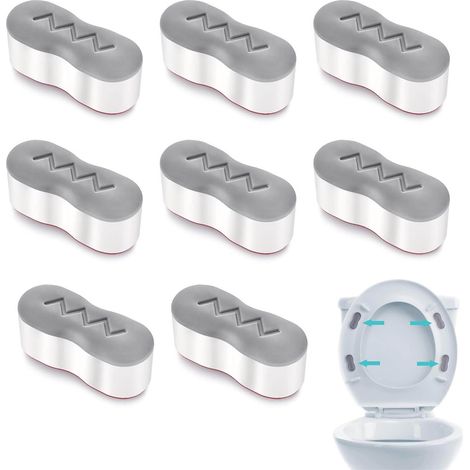 8 Pièces Entretoises Pare-Chocs Siège WC,Joints Silencieux pour Couvercle de Toilette,Rondelles Anti-Bruit,Compatibles Sièges Toilette,pour Maison,Hôtel,Restaurant (1/5)