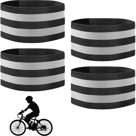 4 Pièces Brassard Securite Velo Reflechissante Bande élastique Réfléchissantes Accessoires Bandes Brassards Réfléchissants Pantalon (1/4)