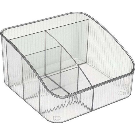 Organizer per trucchi, organizer per la cura degli animali domestici con 5 scomparti, per scrivania, mobiletto, bagno, mobiletto, piano di lavoro, trasparente (1/4)