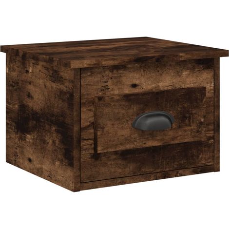 Maison Exclusive - Mesita de noche de pared color roble ahumado 4