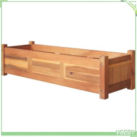 Lit surélevé de jardin - FAFEICY - 3057522 - Bois d'acacia - Pack de 2 - 100 x 30 x 25 cm (1/5)