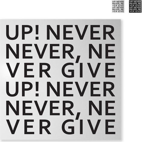 Lavagna magnetica design moderno quadrata 50x50cm ufficio Never Give Up - Grigio (1/5)