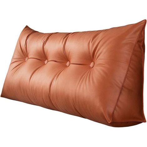 Coussin Compensé Triangulaire,120cm Oreiller De Lecture TêTe De Lit,Dossier De TêTe De Lit Amovible,Coussin Lombaire en Coin,Orange (1/5)