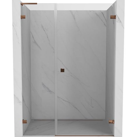 Mexen Lunar-B L puerta de ducha abatible derecha 110 cm, transparente, oro rosa - 832SL-110-050-60-00-P (1/5)