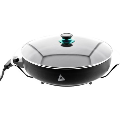 Pizza Pan Pfanne Ø40cm 1500W Multifunktionspfanne Grillpfanne Antihaftbeschichtet Ø40/7cm Guss