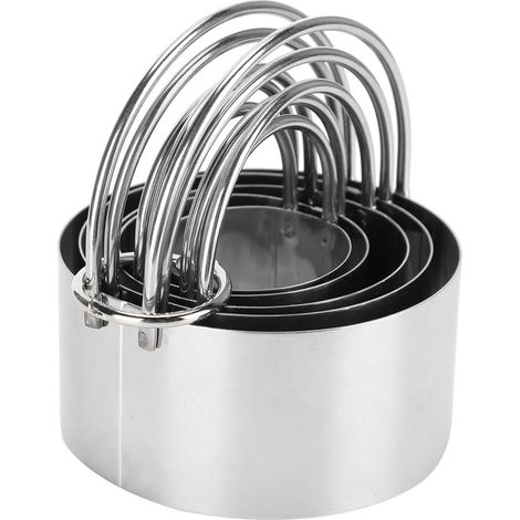 Ensemble de 5 emporte-pièces ronds en acier inoxydable avec poignée pour biscuits et pâte à pâtisserie (1/5)