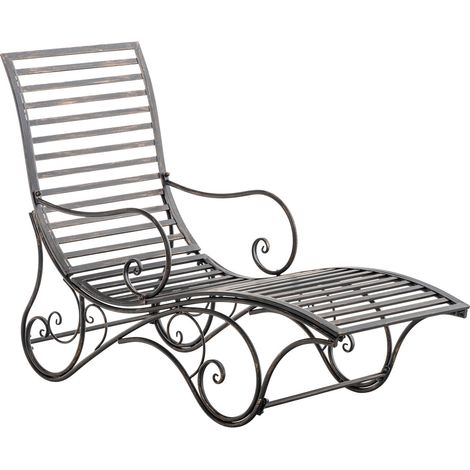 CLP – Chaise longue de jardin Amiens – Structure métallique robuste – Surface de couchage 58 x 190 cm – Capacité de charge 150 kg