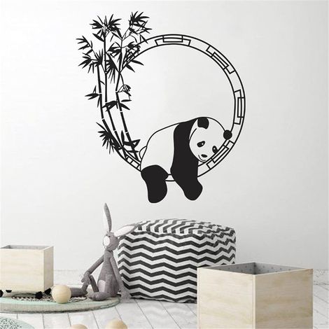 BEBUSINGOTO Stickers Muraux Panda, Stickers Muraux Mignons Peel and Stick Stickers Muraux Panda Bambou pour Filles Enfants Chambre Pépinière Salle de Classe Décorations (1/5)