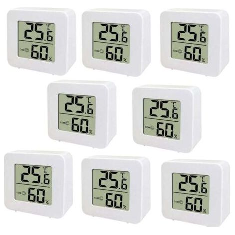 Mini-LCD-Thermometer, digitales Innenthermometer, Innenhygrometer, Temperatur- und Feuchtigkeitsmessgerät – 454515MM – 8 Stück FLITI