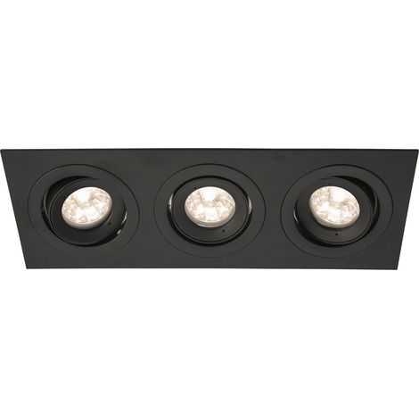 Spot BE BEST DESIGN GU10 rectangle 3 têtes orientable, noir IP65 - EUROPOLE - 246565 (1/4)