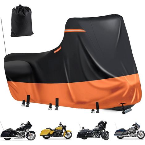 Motorrad Abdeckplane wasserdicht 600D Oxford mit Reflektoren & Belüftung (1/5)