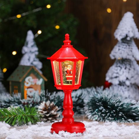 Lanterne Boule À Neige Musicale - Lampe De Table De Noël Avec Ornement Lumineux Et Paillettes - Alimentée Par USB (1/5)