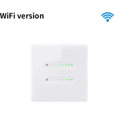 Interrupteur à gradation intelligent WiFi (2 voies), panneau tactile, réglage en pourcentage, compatible avec Doodle, Alexa et Google Home. (1/5)