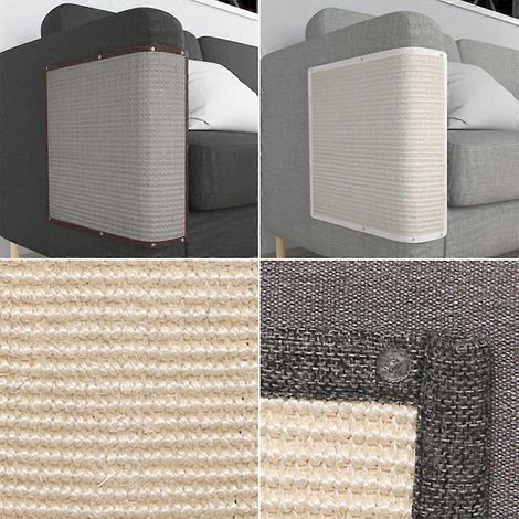 Tapis de protection pour canapé et meubles en sisal naturel, idéal pour les chats. (1/4)