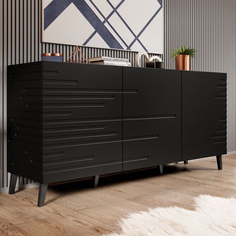 Buffet design noir mat 155 cm Max (1/3)