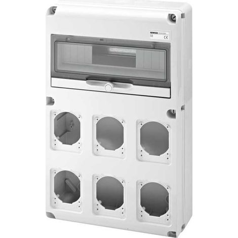 GEWISS GW68008N - Q-Din 14 Moduli, 6 Flange IEC 309 16/32A IP44/67 - IP65 (1/3)