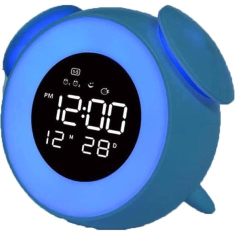 Réveil Horloge de Chevet Musique LED Ambiance Lumière Numérique (1/5)