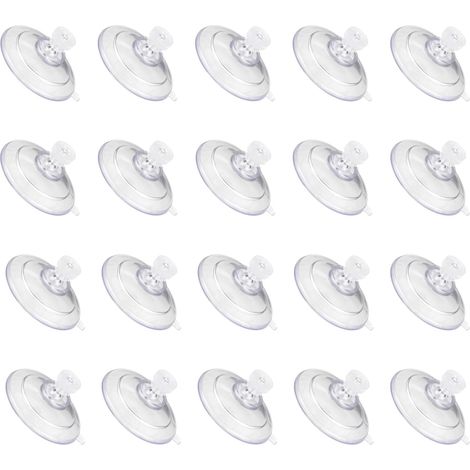 20Pcs Ventouses À Vis, 48mm/1.89" Pads en PVC Transparent Solides pour Vitre avec Écrou M4x10mm pour Mur De Salle De Bain Porte Fenêtre Store De Voiture