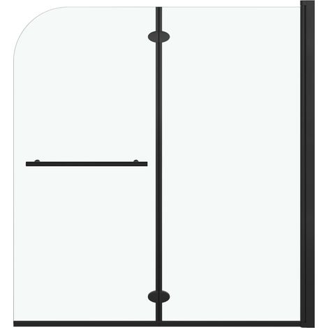 Faltbare Duschkabine 2 Paneele ESG 120x140 cm Schwarz