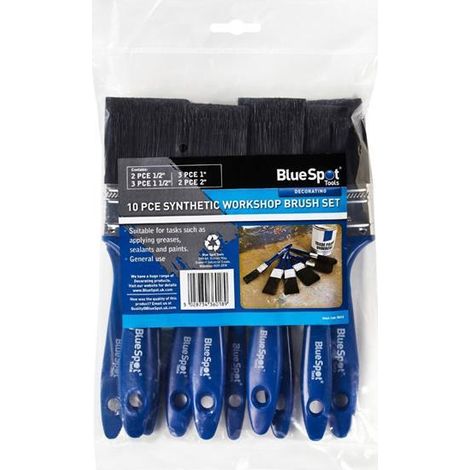 Bluespot Synthetic Paint Brushes Decorating Fence Diy Brush Set 10pc 1/2" To 2" (1/2)