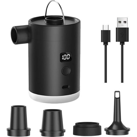 Pompe à air électrique pour un gonflage et un dégonflage rapides, batterie rechargeable de 3200 mAh et éclairage inclus. (1/5)