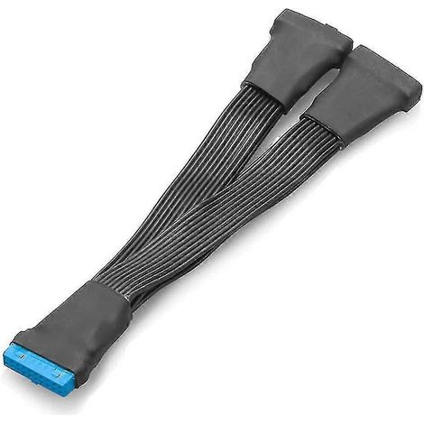 câbles répartiteurs d'extension USB 3.0 interne 19 broches (12 cm) pour carte mère (1 vers 2). (1/3)