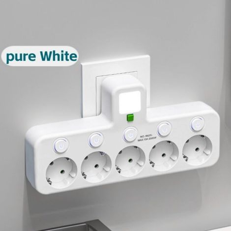 Multiprise intelligente 5 ports USB-C – Câble long 2m – Puissance 2500W – Certifiée CE pour maison connectée (1/2)