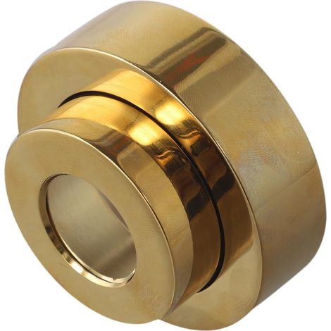 Tapa decorativa para cabezal de ducha fabricada en cobre con altura regulable de 0 a 23 mm para una instalación uniforme (color oro). (1/5)