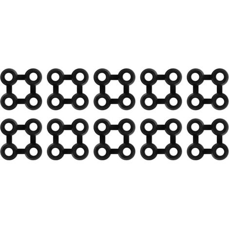 Connecteurs de moquette, 10 pièces, caoutchouc noir (1/4)