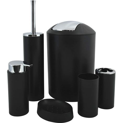 Set de 6 accesorios PP HANNAH 6 piezas Negro mate MSV (1/5)