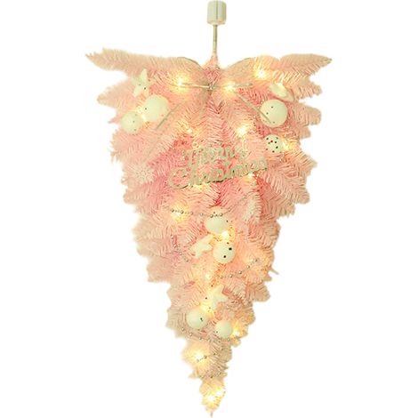 Guirlande de Noël en fleurs artificielles roses, décoration murale ou de porte, 60 cm (1/5)