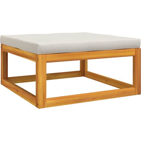 Maison Exclusive - Gartenhocker mit Hellgrauen Kissen Massivholz