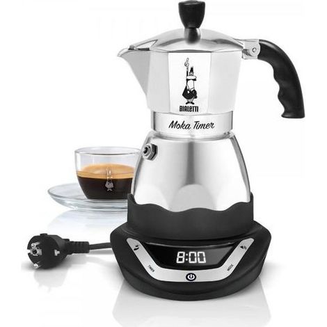 Caffettiera italiana elettrica - BIALETTI - MOKA TIMER - 6 tazze - 300 ml - Inox (1/2)