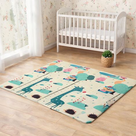 Tapis de jeu bébé pliable réversible en mousse XPE 196 x 176 cm (1/5)