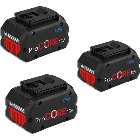 Batteria di ricambio per utensili cordless, capacità 10000 mAh, compatibile con utensili elettrici da 18 V, 10,0 Ah - 3 pezzi (1/2)