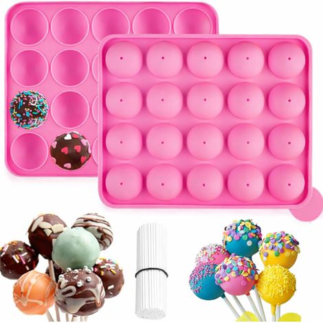 Moule sucette silicone 20 cavités rose (1/5)