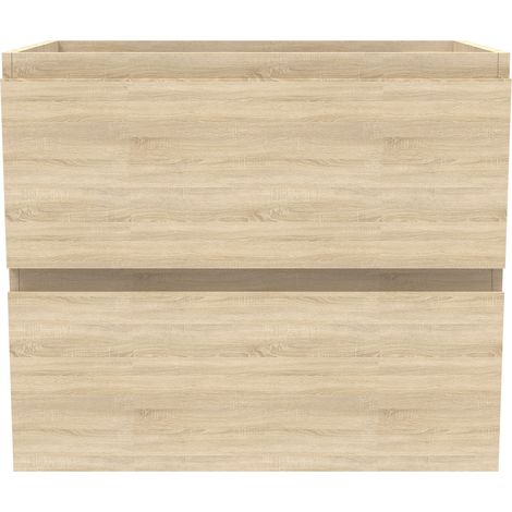 Ocean Meuble de salle de bain 60cm sans vasque, 2 tiroirs, Suspendu, chêne mat (1/5)