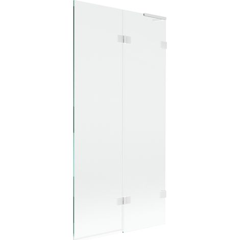 Mexen Lunar L paroi de baignoire 2 volets droite 90 x 150 cm, transparent, blanc - 897L-090-100-20-00-P (1/5)
