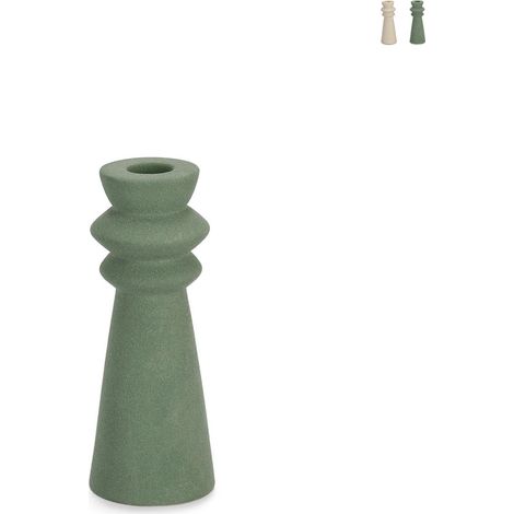 Portacandela di design moderna porcellana sabbiata 5x16 Freyr - Verde (1/3)