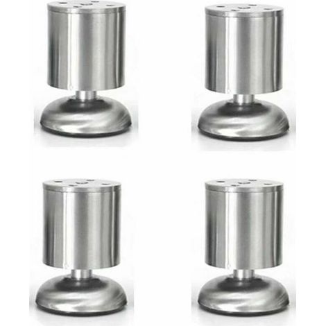 royaluxe -Lot de 4 pieds de meuble réglables en acier inoxydable 8 cm ，Convient à la plupart des meubles (1/5)