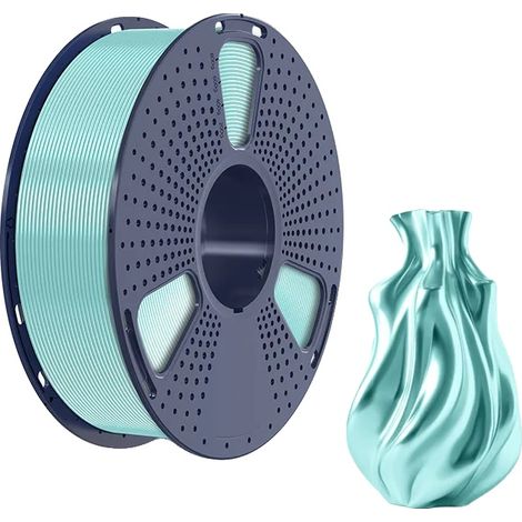 Filamento per stampante 3D, miscela di TPU e PLA, finitura superficiale effetto seta, TPU SILK Azzurro Chiaro (1/2)